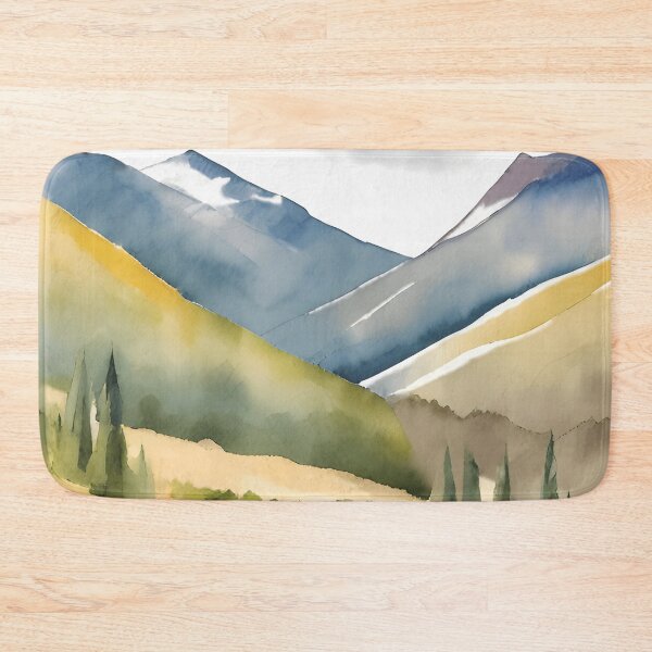 Item preview, Mountains in Summer Landscape Watercolor Painting | Watercolor Landscape | Watercolor Art | Watercolor Scenery designed and sold by UnhingedBird.