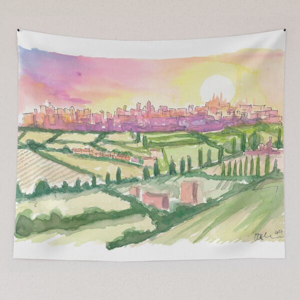Aperçu de l'œuvre Lumière du soir à Orvieto, au cœur de l'Ombrie créée et vendue par artshop77.