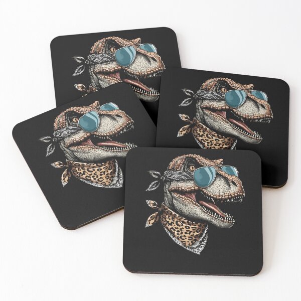 Item preview, Dinosaur Wearing Leopard Scarf Animal Wearing Sunglasses designed and sold by Artistoos.