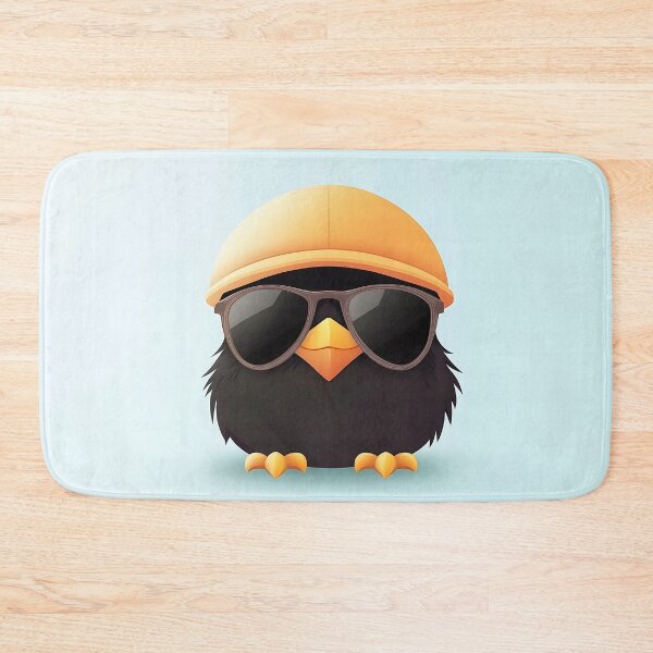 Item preview, Cute Black Bird with Sunglasses Illustration designed and sold by GoldenTealArts.