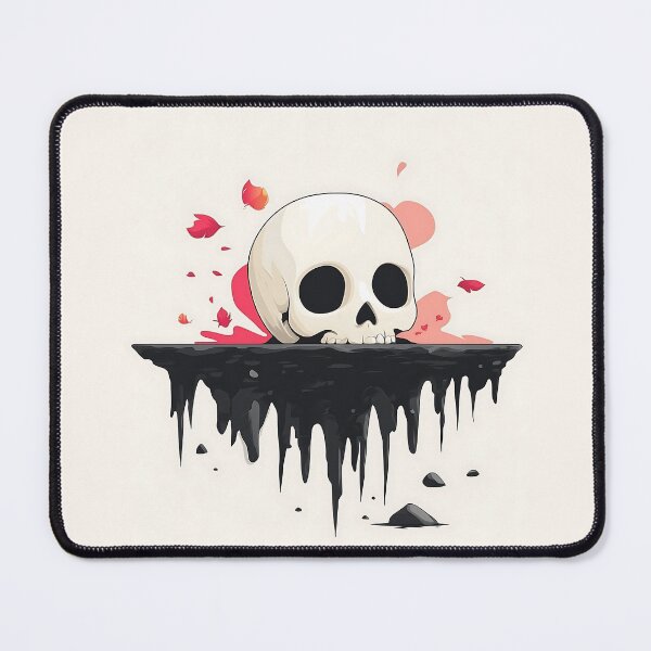 Item preview, Cute Cartoon Skull on Black Liquid Illustration designed and sold by GoldenTealArts.