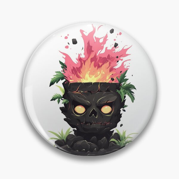 Item preview, Cute Lava Rock Totem with Flaming Head designed and sold by GoldenTealArts.