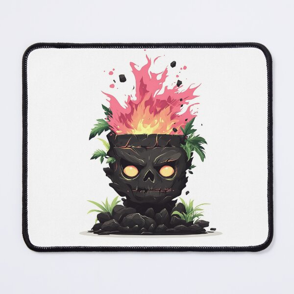 Item preview, Cute Lava Rock Totem with Flaming Head designed and sold by GoldenTealArts.