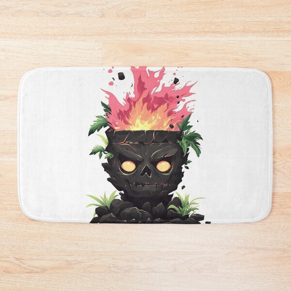 Item preview, Cute Lava Rock Totem with Flaming Head designed and sold by GoldenTealArts.