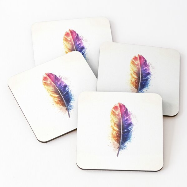 Item preview, Colorful Feather Minimalist Logo Design designed and sold by GoldenTealArts.