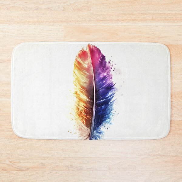 Item preview, Colorful Feather Minimalist Logo Design designed and sold by GoldenTealArts.