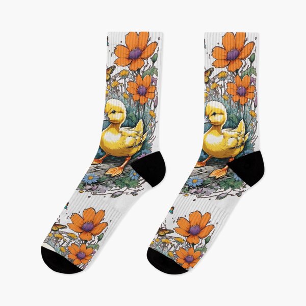 Item preview, Whimsical Ducklings in Wildflowers – Nature-Inspired Design" designed and sold by CallisC-Arts.