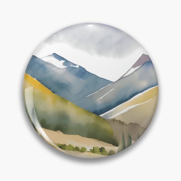 Item preview, Mountains in Summer Landscape Watercolor Painting | Watercolor Landscape | Watercolor Art | Watercolor Scenery designed and sold by UnhingedBird.