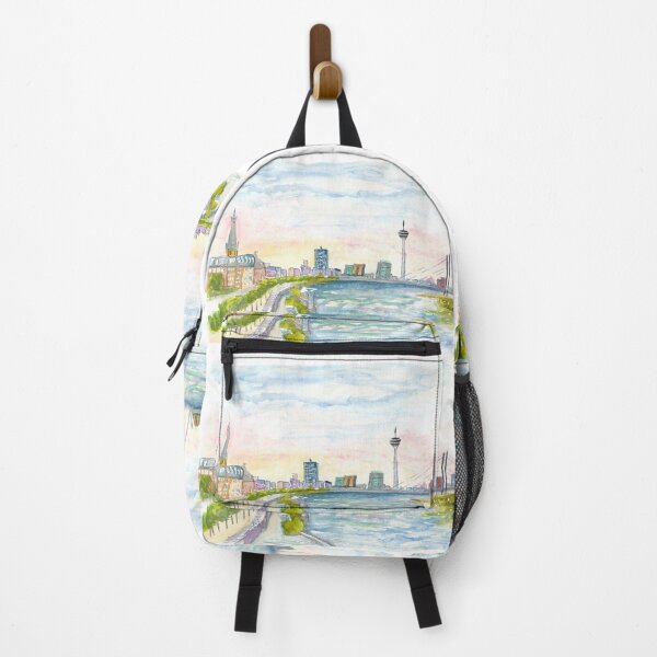 Item preview, Düsseldorf Impressionistic Skyline at Sunset designed and sold by artshop77.