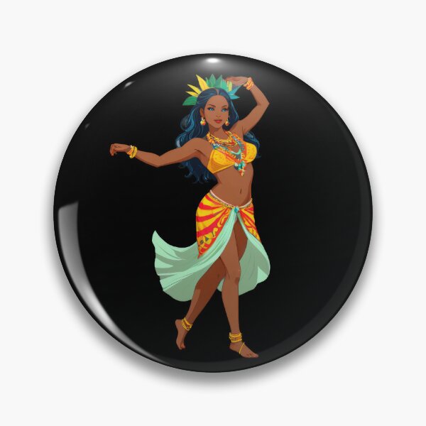 Item preview, Colorful Tropical Dancer with Vibrant Costume and Jewelry designed and sold by artwaves.