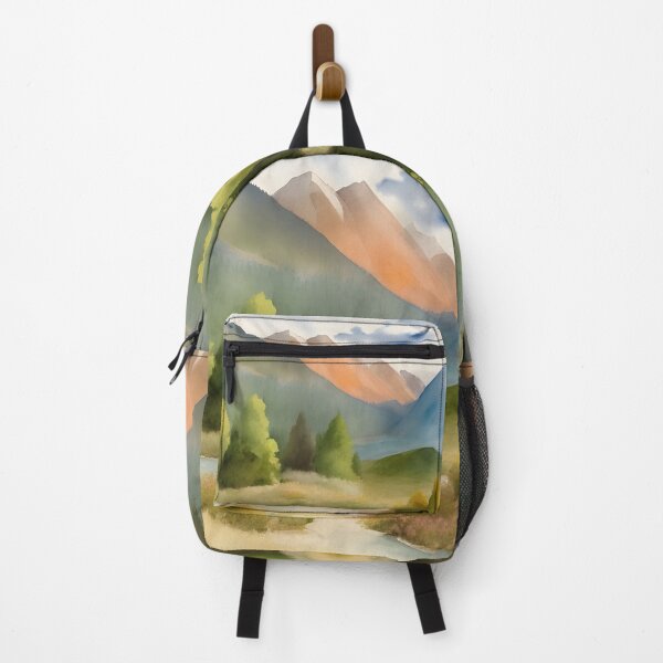 Item preview, Mountains in Summer Landscape Watercolor Painting | Watercolor Landscape | Watercolor Art | Watercolor Scenery designed and sold by UnhingedBird.