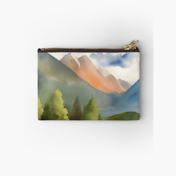Item preview, Mountains in Summer Landscape Watercolor Painting | Watercolor Landscape | Watercolor Art | Watercolor Scenery designed and sold by UnhingedBird.