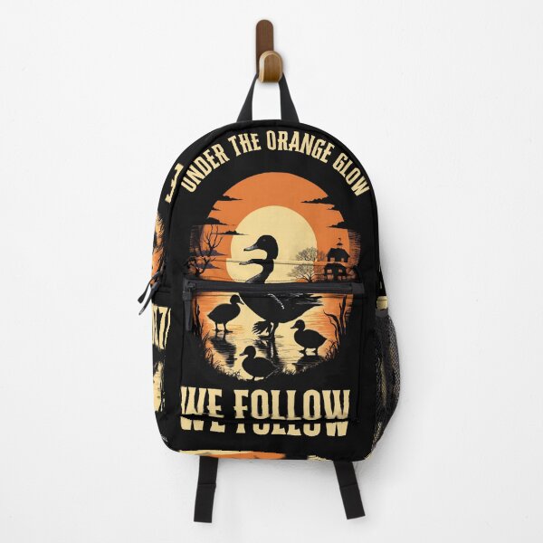 Item preview, "Under the Orange Glow: Mama Duck and Ducklings Silhouette Design" designed and sold by CallisC-Arts.
