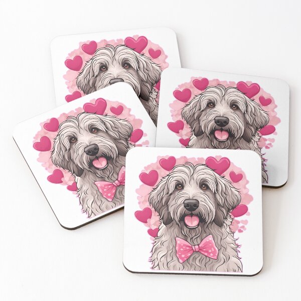 Item preview, Valentine's Day Bergamasco Shepherd Love designed and sold by GoodyPaws.