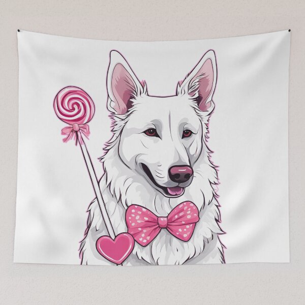 Item preview, Valentine's Day White Swiss Shepherd Love designed and sold by GoodyPaws.