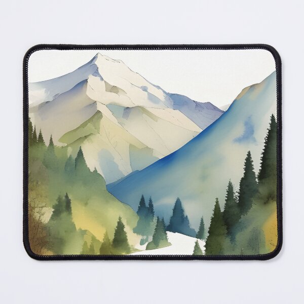 Item preview, Mountains in Winter Landscape Watercolor Painting | Watercolor Landscape | Watercolor Art | Watercolor Scenery designed and sold by UnhingedBird.