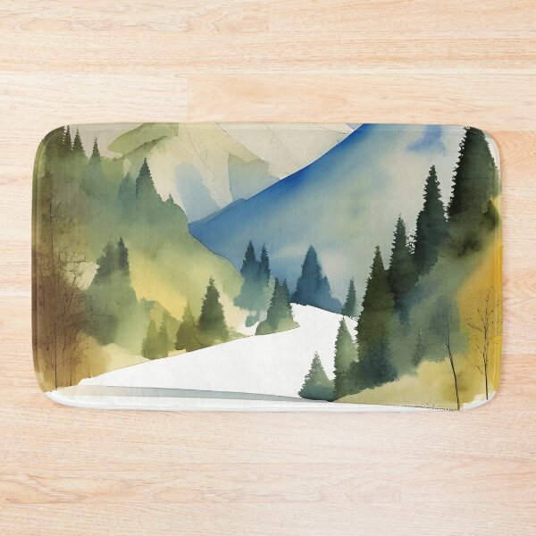 Item preview, Mountains in Winter Landscape Watercolor Painting | Watercolor Landscape | Watercolor Art | Watercolor Scenery designed and sold by UnhingedBird.