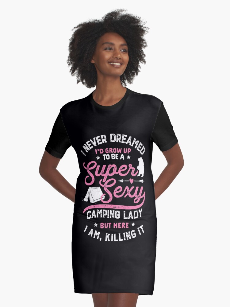 camping lady t shirt