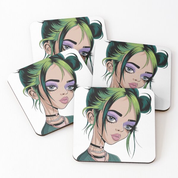 Artikelvorschau, Billie Eilish Kunst, Billie Eilish Aufkleber entworfen und verkauft von Bits & Bops Boutique.