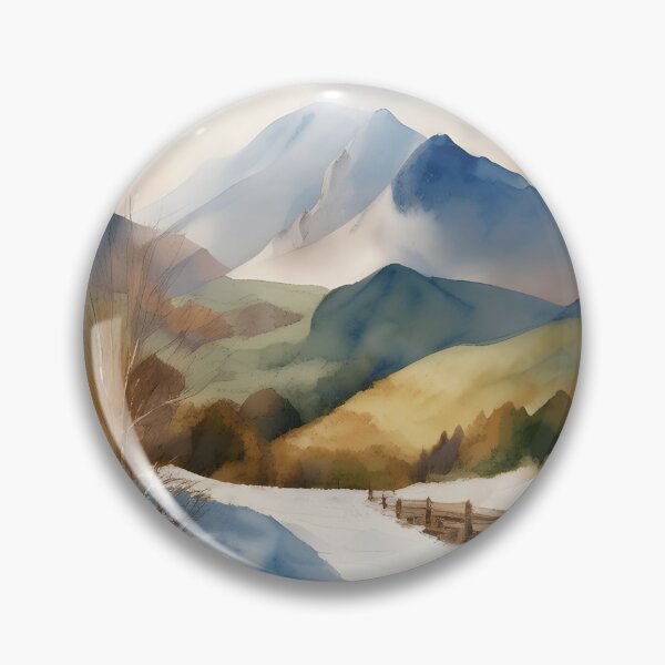 Item preview, Mountains in Winter Landscape Watercolor Painting | Watercolor Landscape | Watercolor Art | Watercolor Scenery designed and sold by UnhingedBird.
