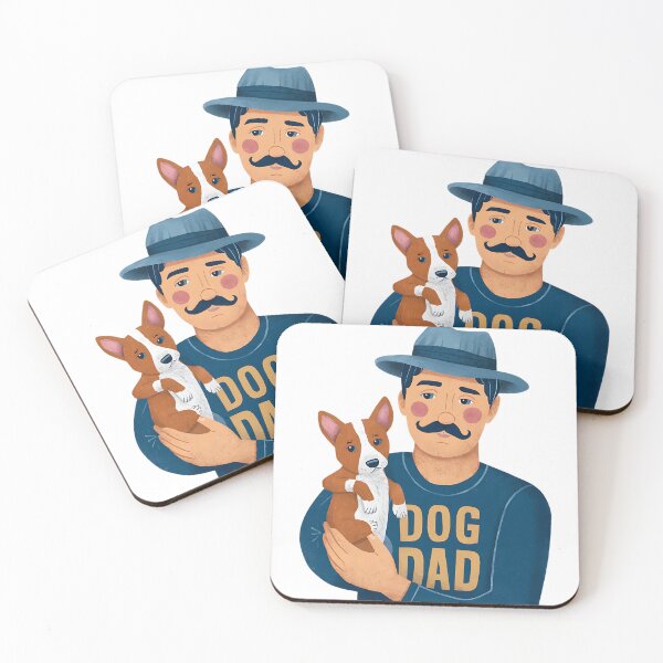 Item preview, Dog Dad Mustache t shirt designed and sold by StreetArtPro.