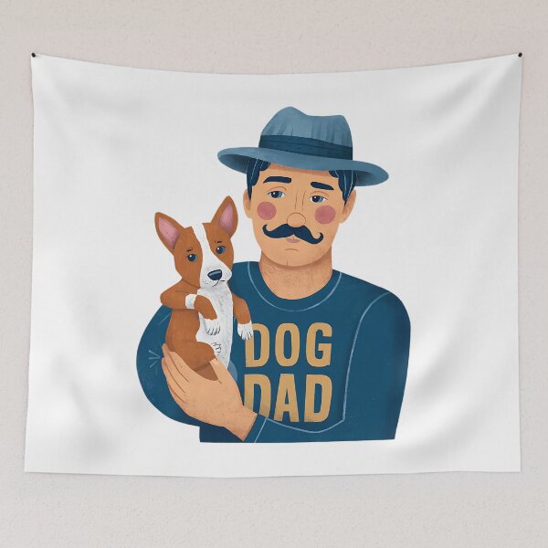 Item preview, Dog Dad Mustache t shirt designed and sold by StreetArtPro.