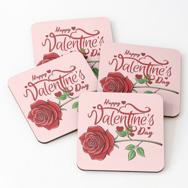 Item preview, Happy valentine’s Day with red rose and red love hearts designed and sold by mashmosh.