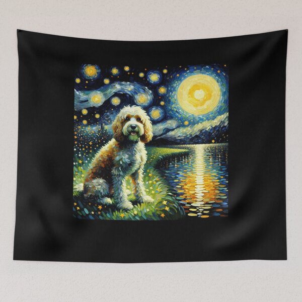Item preview, Starry Night Cockapoo Dog Van Gogh Lover designed and sold by Kimberley King Art  King Art.