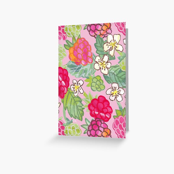 Raspberry Postcard - Vadelmainen vihjaus - Vertical Greeting Card