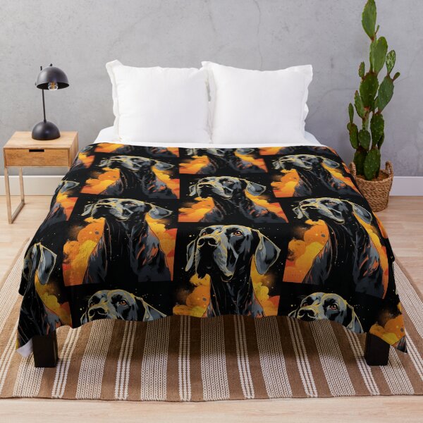 Item preview, Majestic Black Dog Illustration with Fiery Accents designed and sold by Taans-Creation.