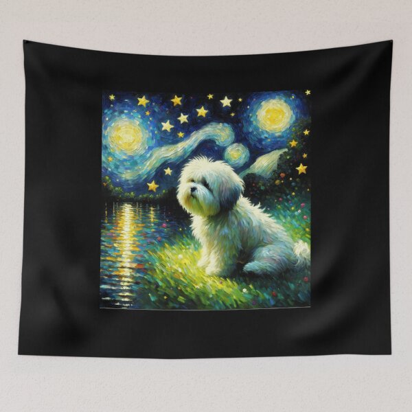 Item preview, Starry Night Coton de Tulear Dog Van Gogh Lover designed and sold by Kimberley King Art  King Art.