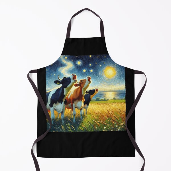 Item preview, Starry Night Three Cows Howling at Moon Van Gogh Lover designed and sold by Kimberley King Art King Art.