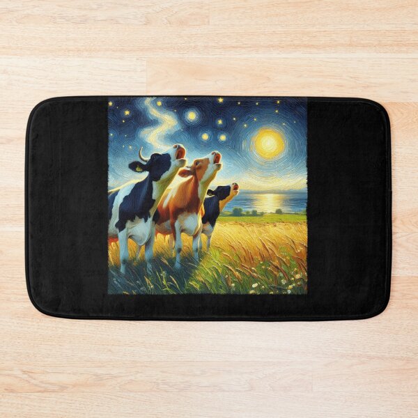 Item preview, Starry Night Three Cows Howling at Moon Van Gogh Lover designed and sold by Kimberley King Art  King Art.