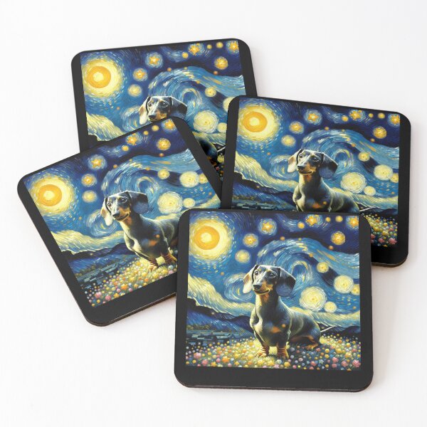 Item preview, Starry Night Dachshund Dog Van Gogh Lover designed and sold by Kimberley King Art  King Art.