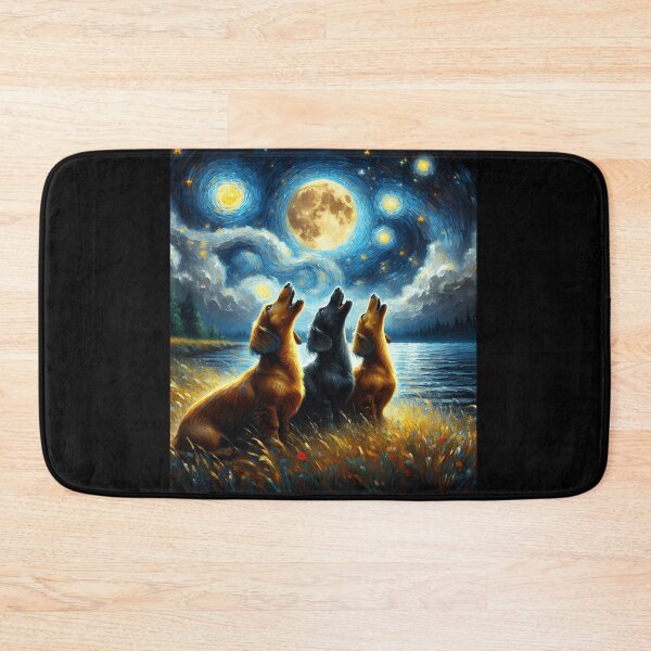 Item preview, Starry Night Three Dachshunds Howling at Moon Dog Lover designed and sold by Kimberley King Art  King Art.