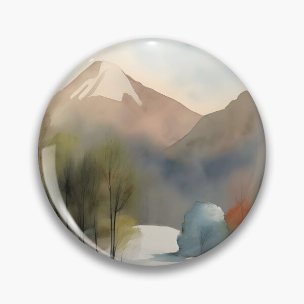 Item preview, Mountains in Winter Landscape Watercolor Painting | Watercolor Landscape | Watercolor Art | Watercolor Scenery designed and sold by UnhingedBird.