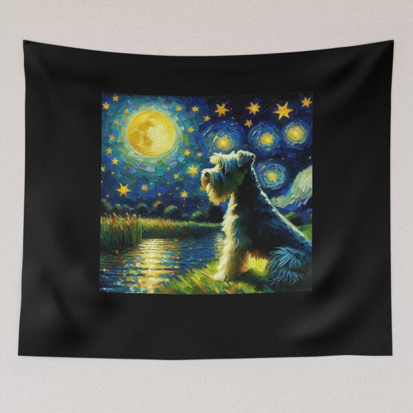 Item preview, Starry Night Dandie Dinmont Terrier Dog Van Gogh Lover designed and sold by Kimberley King Art  King Art.