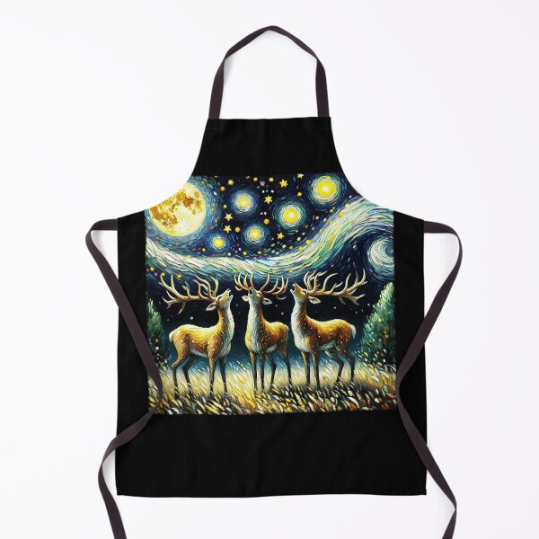 Item preview, Starry Night Three Deers Howling at Moon Van Gogh Lover designed and sold by Kimberley King Art King Art.