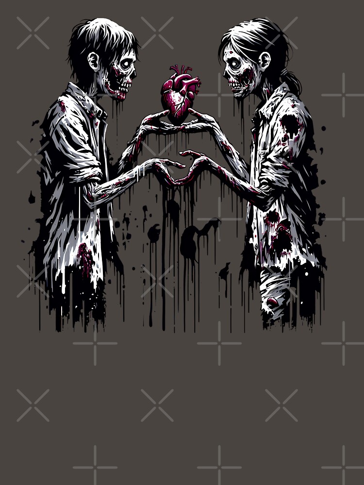 Thumbnail 7 von 7, Classic T-Shirt, Zombies geben ihr Herz designt und verkauft von Kobeko.