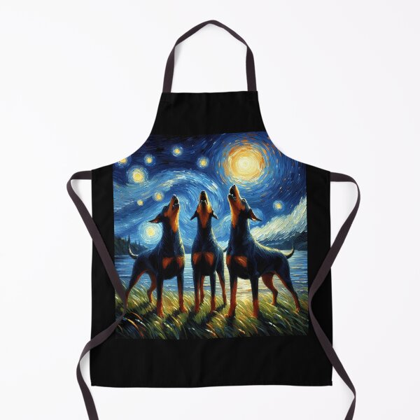 Item preview, Starry Night Three Doberman Pinschers Howling at Moon Dog Lover designed and sold by Kimberley King Art King Art.