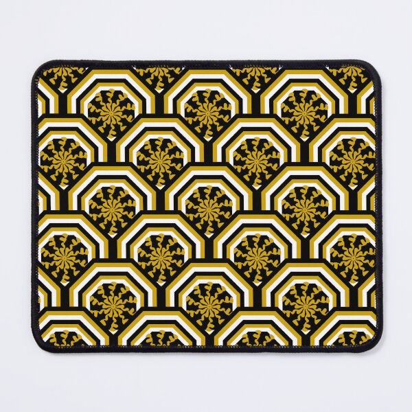Item preview, Golden Floral Pattern in Geometric Black Background designed and sold by Kittaya Saemee.