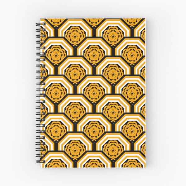 Item preview, Golden Floral Geometric Pattern on Black Background designed and sold by Kittaya  Saemee.