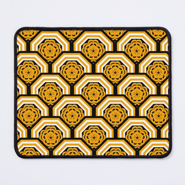 Item preview, Golden Floral Geometric Pattern on Black Background designed and sold by Kittaya Saemee.