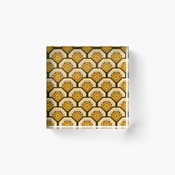 Item preview, Golden Floral Geometric Pattern on Black Background designed and sold by Kittaya  Saemee.