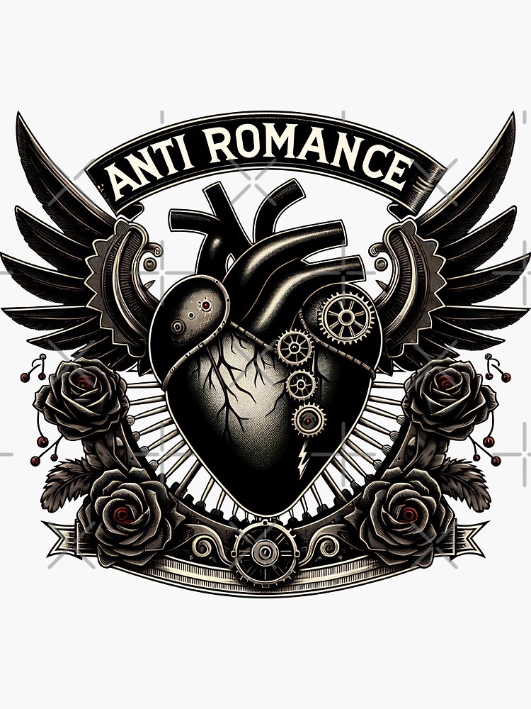 Thumbnail 3 von 3, Sticker, Steampunk Herz Anti-Romance designt und verkauft von Kobeko.
