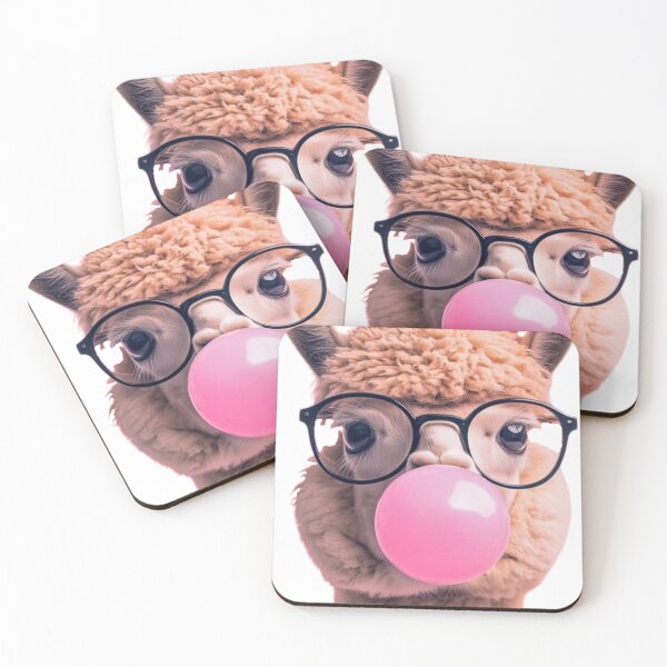 Item preview, Llama in Glasses Blowing a Bubble designed and sold by HardysHouse.