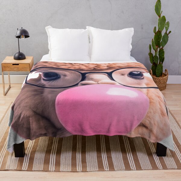 Item preview, Llama in Glasses Blowing a Bubble designed and sold by HardysHouse.