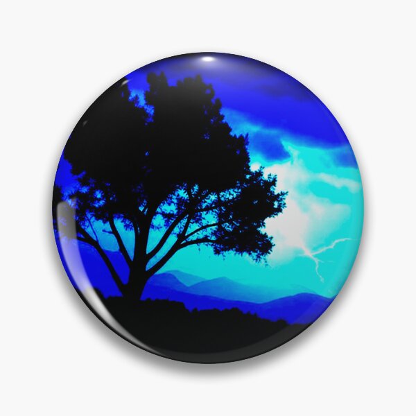 Item preview, Silhouette of a Hillside Tree with Striking Lightning designed and sold by GrizzlyCollective.