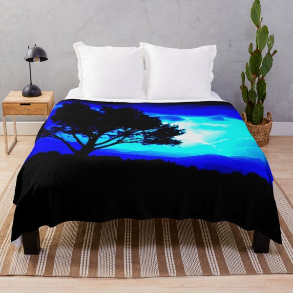 Item preview, Silhouette of a Hillside Tree with Striking Lightning designed and sold by GrizzlyCollective.