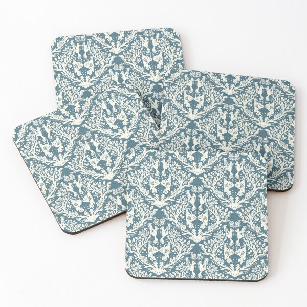 Item preview, White Squirrels in Damask designed and sold by Andrea Snuggs.